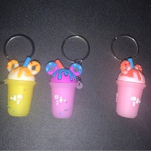Lot of 3 Minnie Mouse Ears Bubble Tea Keychains